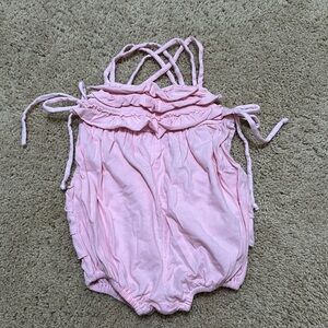 Ruffle butt pink onesie